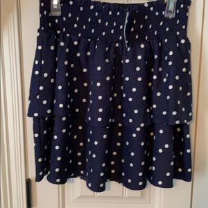 NWT navy and white polka dot skirt